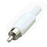 RCA Phono Plugs, Plastic Cover, White (1 Piece)