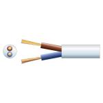 804.323UK - 2 Core Round Mains PVC, 2x [24/0.2mm] 6A, 5.8mm Dia, White (100m Reel)