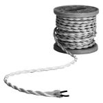 804.503UK - Decorative Braided 2 Core Mains Cable, Silver (5m Reel)