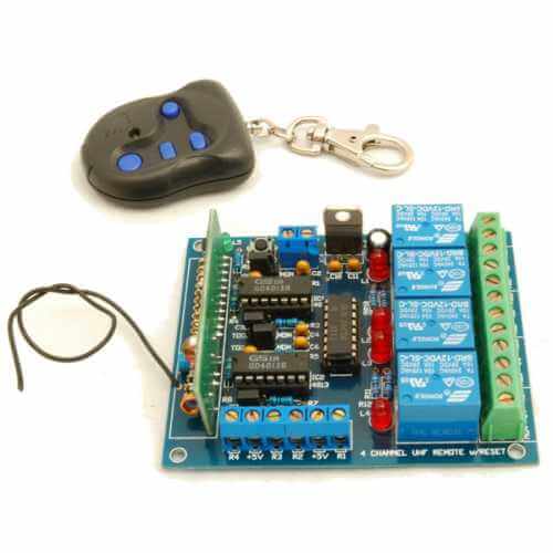 4 Channel Wireless RF Remote Control Relay Switch Board with Limit Switch Inputs